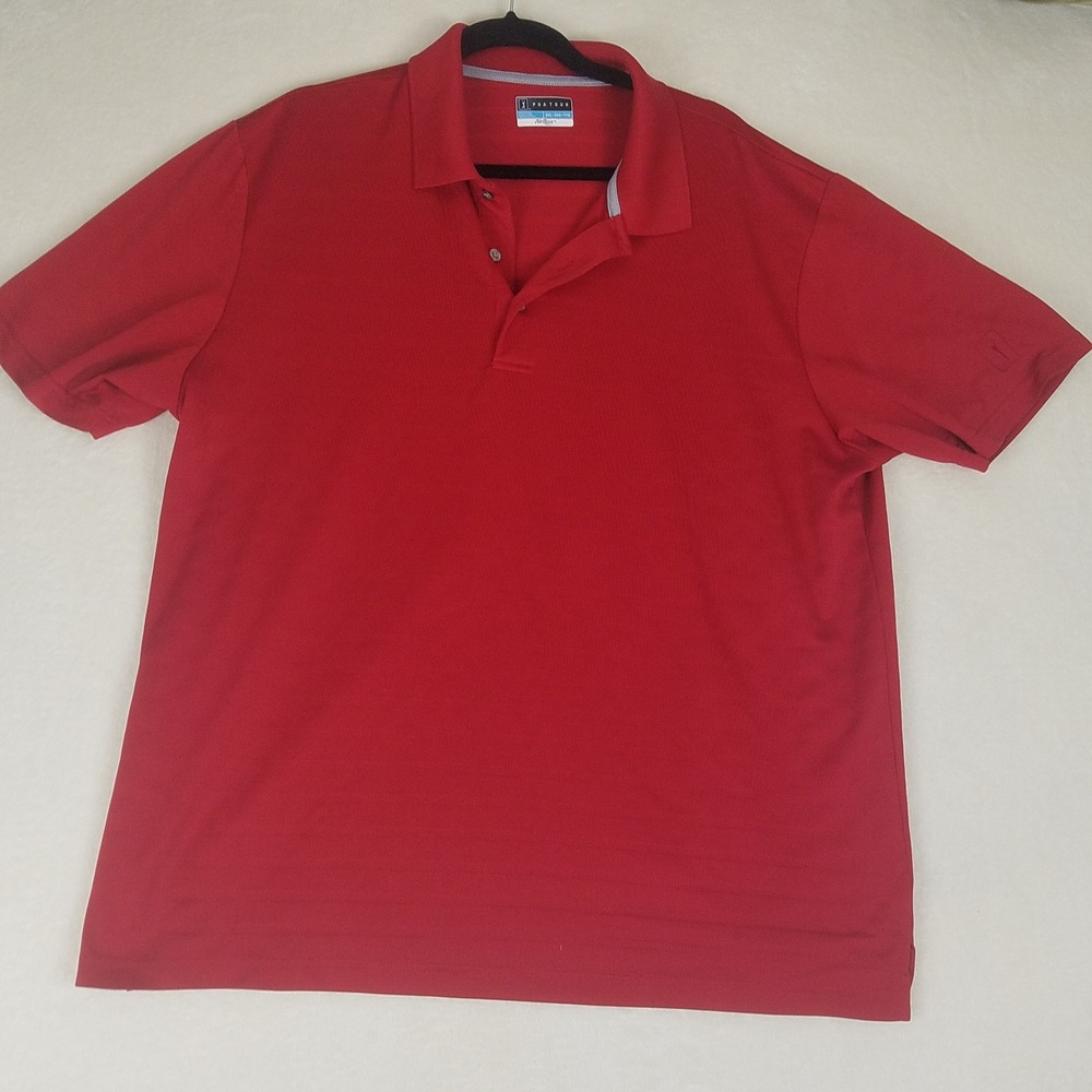 PGA‎ Tour Polo Shirt Mens XXL Red Excellent Airflux Textured Mesh Short Sleeve